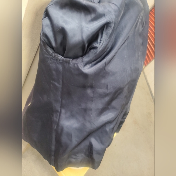 WOMEN Austin Reed Petite Double Breasted Navy 100% Worsted Wool Navy Blazer 10 - Picture 15 of 16